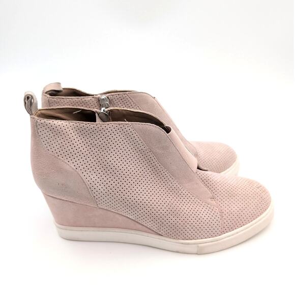 Linea Paolo Anna Designer Wedge Sneaker Bootie Pink/White Size US9.5M EU40 - Picture 3 of 12